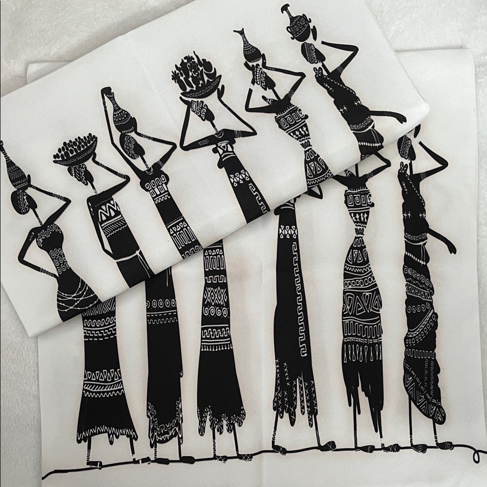 Black and White Tribal Pillow Covers 16”x 16” - Picture 1 of 3